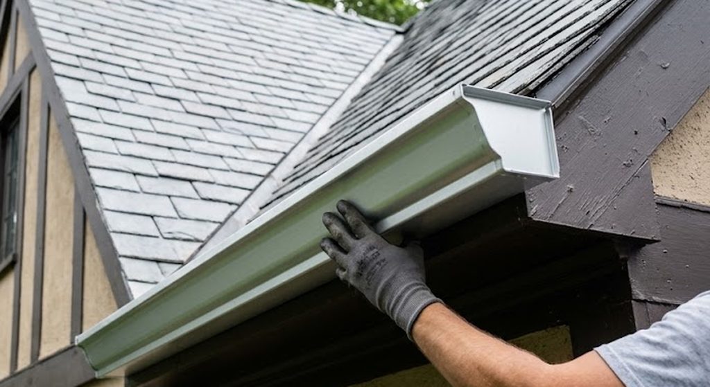 Seamless gutter installation